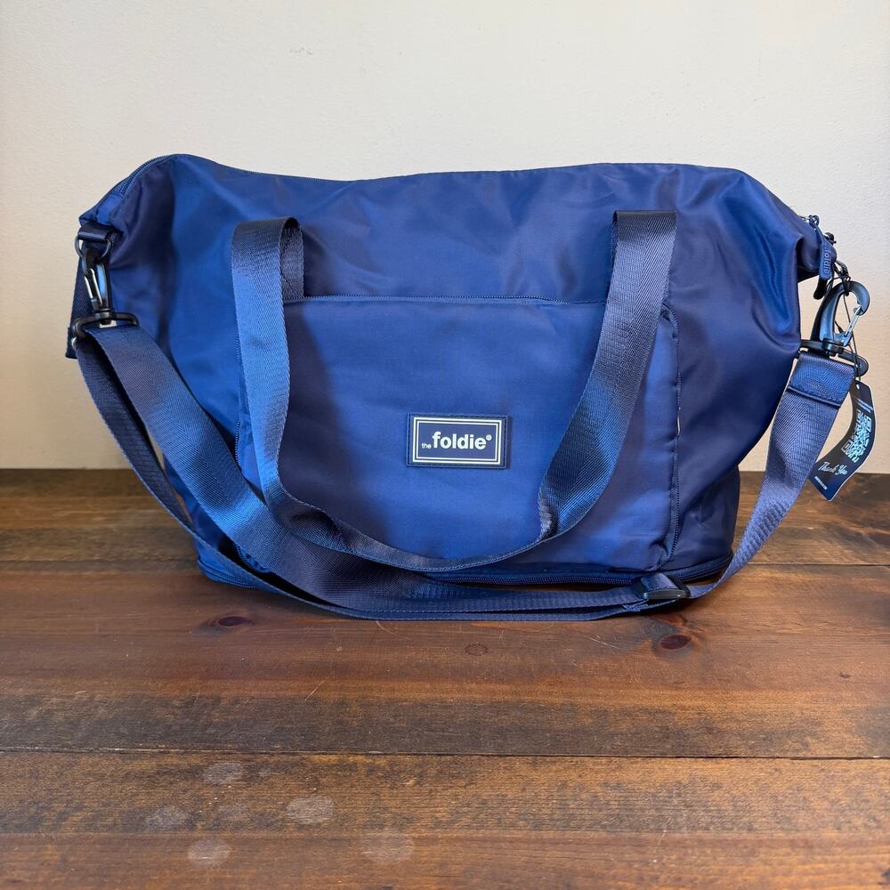 Foldie Travel Bag Carry On in Navy Blue New with Tag Foldable Expandable